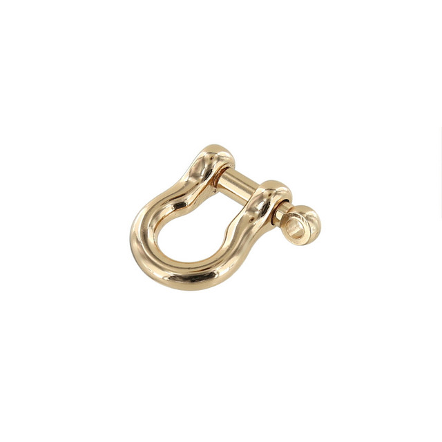 B7485 1/4" Gold Plate, Shackle w/ Screw Pin, Solid Brass-LL