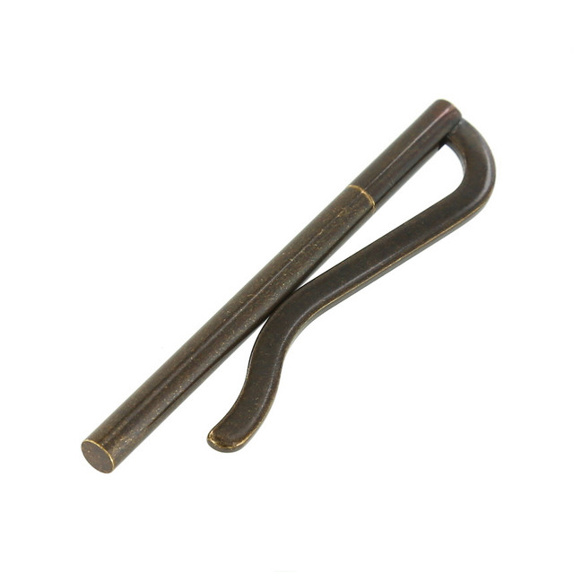 B8913 Antique Brass, Spring Bar Money Clip, Solid Brass-LL