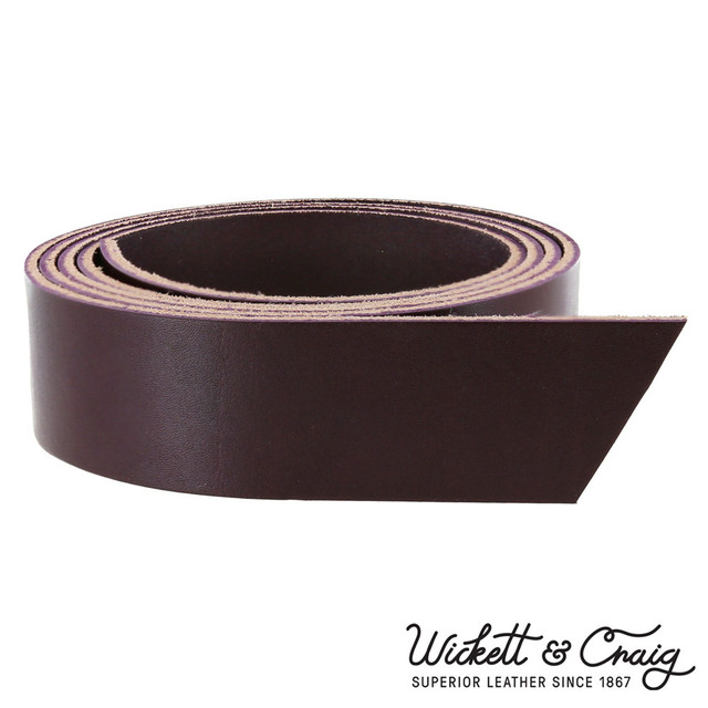 Wickett & Craig English Bridle Leather Strap, Eggplant, 55" to 60" Long, 8-10oz & 10-12oz