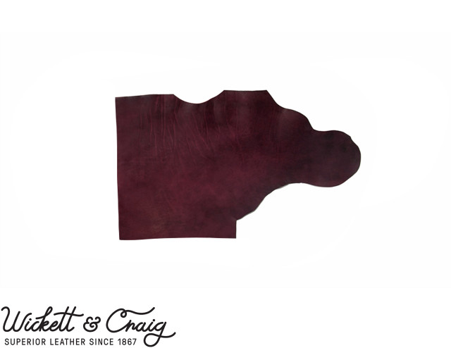 Wickett & Craig Traditional Harness Leather Shoulders, Burgundy, 9-11oz, Multiple Sizes
