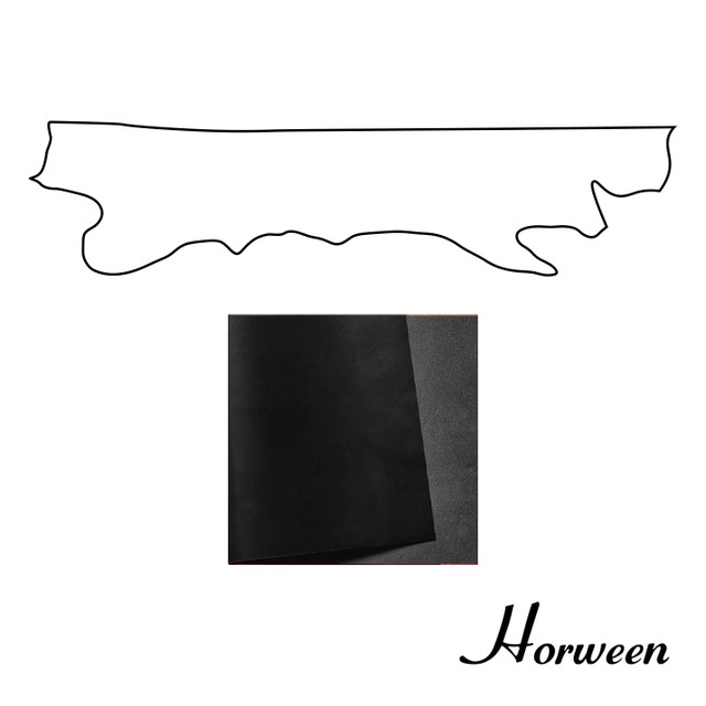 Horween Dublin Leather Belly, Black, Multiple Weights