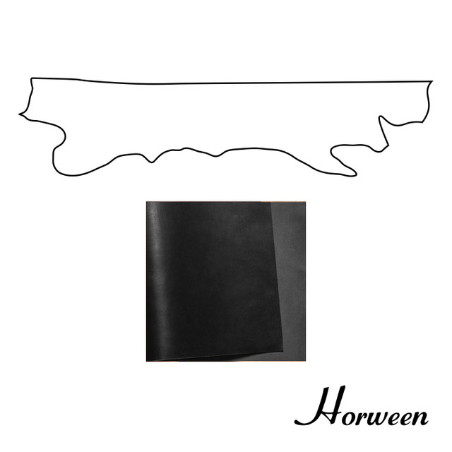 Horween Essex Leather Belly, Black, Multiple Weights