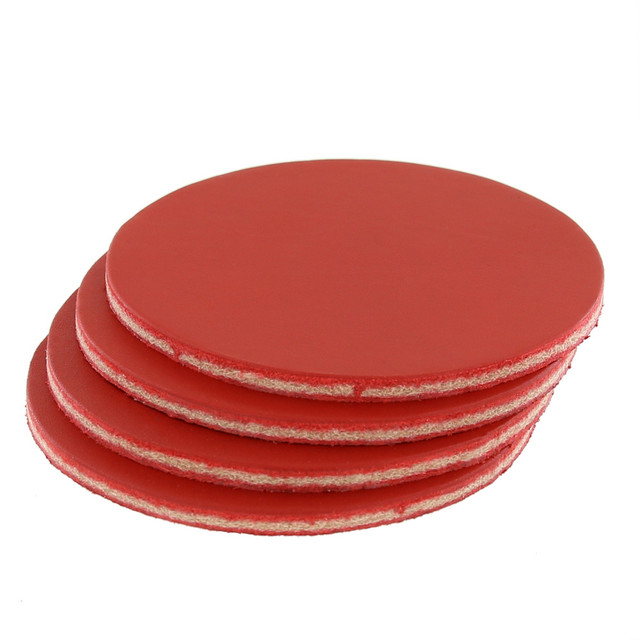 Leather Coasters, Wickett & Craig English Bridle, Circle, Chili Pepper (4pc set)