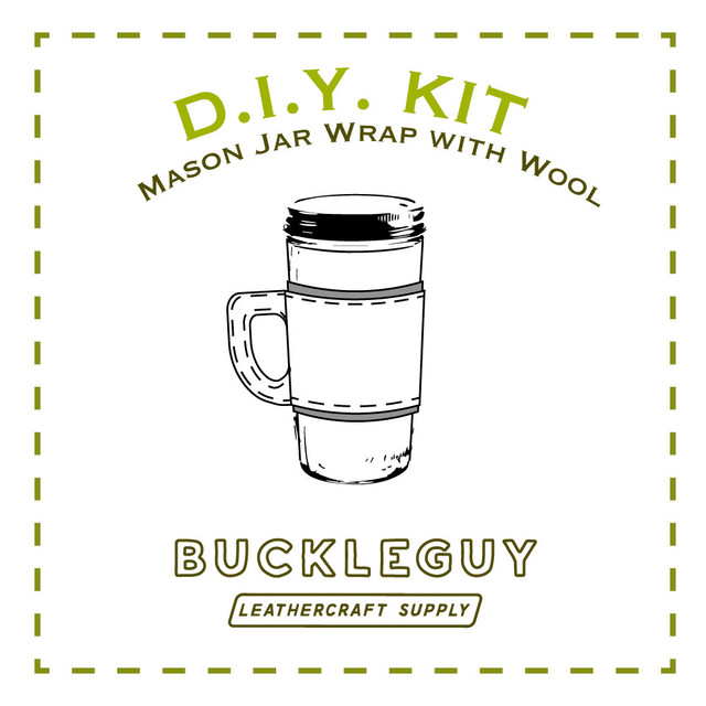 Mason Jar Wrap with Wool Lining Leather Pattern, PDF Template