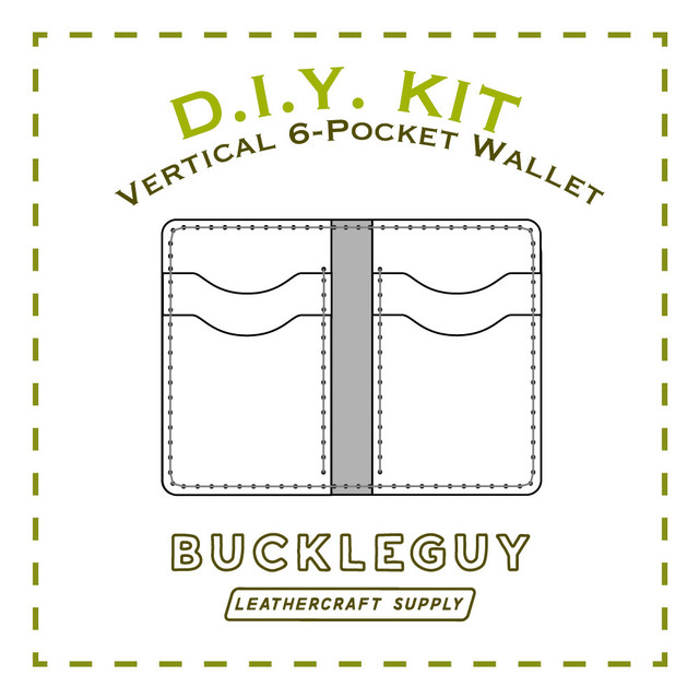 6-Pocket Vertical Wallet Leather Pattern, PDF Template
