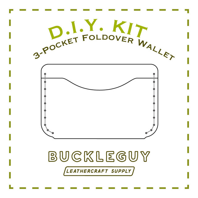 3-Pocket Foldover Wallet Leather Pattern, PDF Template