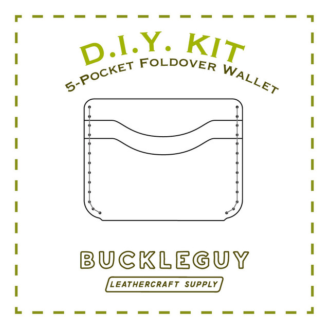 5-Pocket Foldover Wallet Leather Pattern, PDF Template