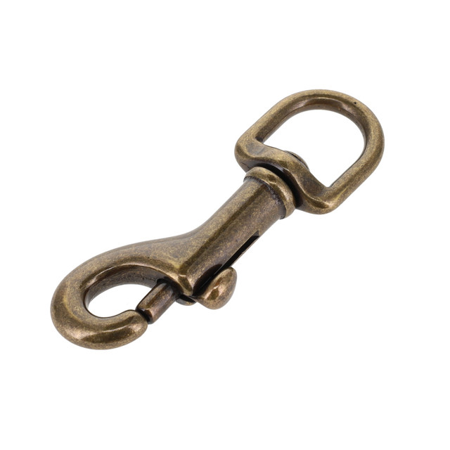 3001A 1/2"  Antique Brass, Swivel Bolt Snap, Solid Brass-LL