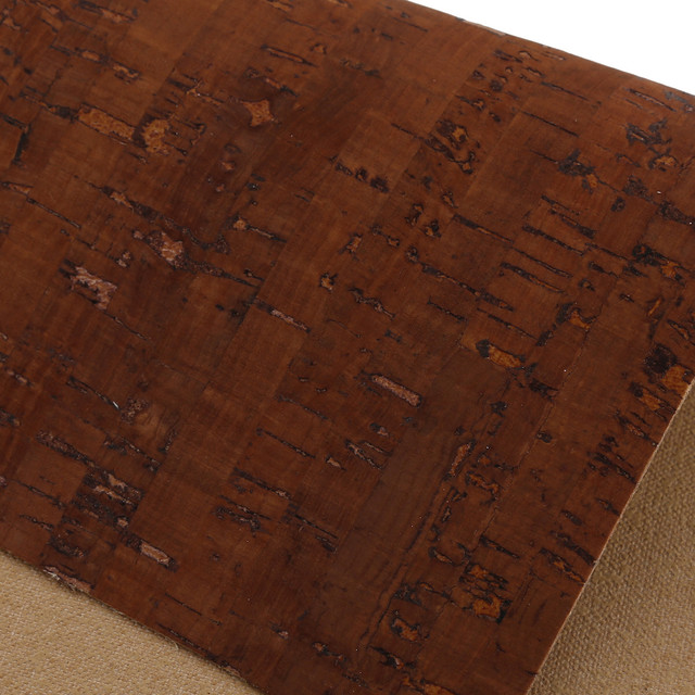 Italian Cork Fabric, Continuous Sheet, Row Pattern, Rooster Orange