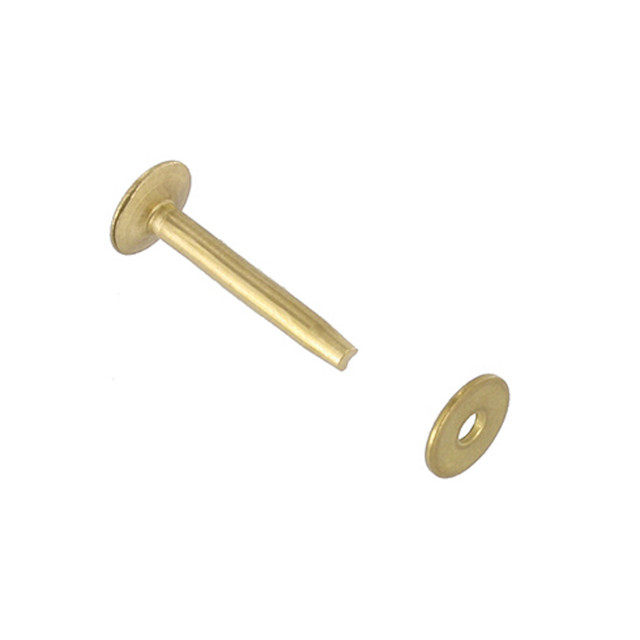 BRB14 #14 Brass Rivets w/ Burrs, Solid Brass (100 sets per bag)