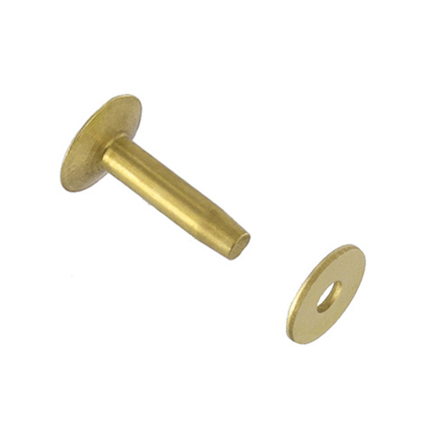 BRB09 #9 Brass Rivets w/ Burrs, Solid Brass (100 sets per bag)