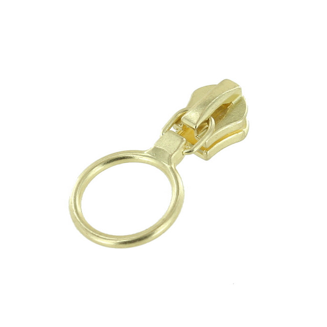 Riri Ring Zipper Pull, Brass Plate, Multiple Sizes