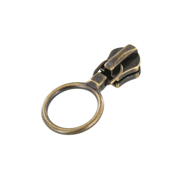 Riri Ring Zipper Pull, Antique Brass, Multiple Sizes