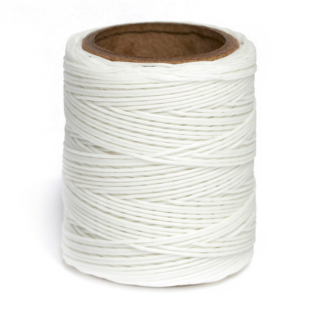 Maine Thread, Braided Waxed Cord, 70 yard spool, White