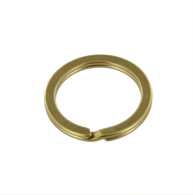 B2020 Dull Brass, Key Ring, Solid Brass-LL, Multiple Sizes