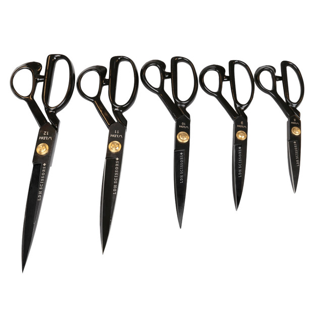 LDH Fabric Shears, Midnight Edition, Rubber Handle, Multiple Sizes