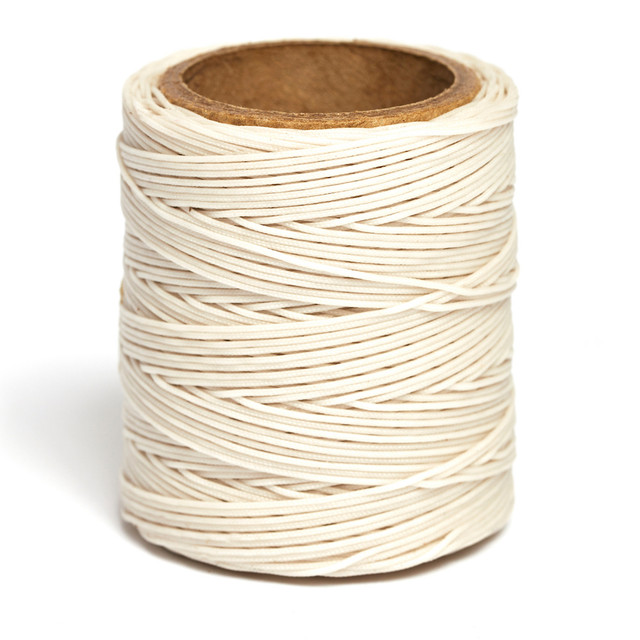 Maine Thread, Braided Waxed Cord, 70 yard spool, Ivory