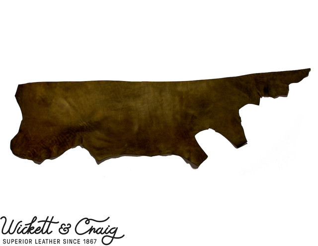 Wickett & Craig Traditional Harness Leather, Belly, Olive