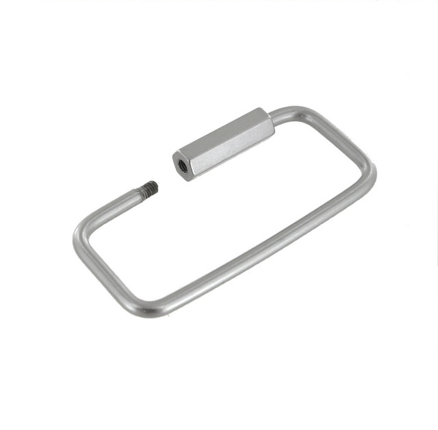 C5205 2-1/8” Nickel Matte, Rectangle Key Ring w/ Spring, Solid Brass-LL