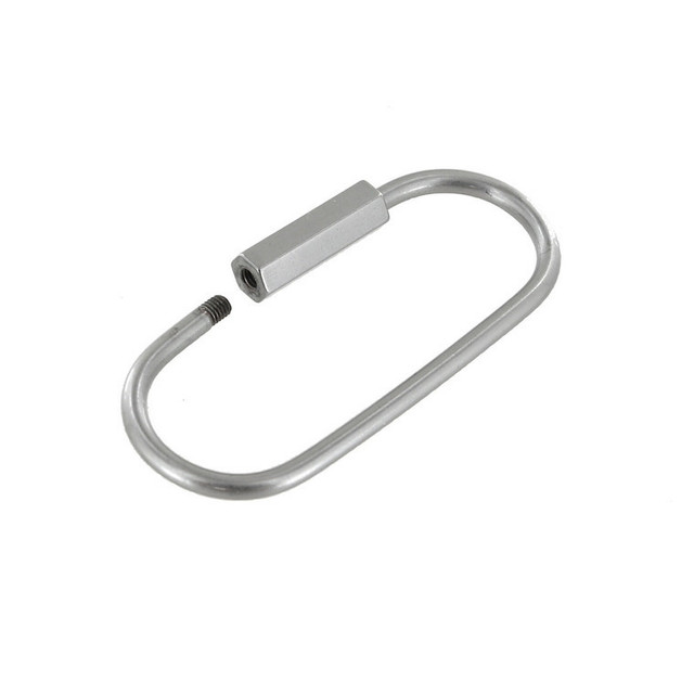 C5206 2-1/4" Nickel Matte, Oval Key Ring w/ Spring, Solid Brass-LL
