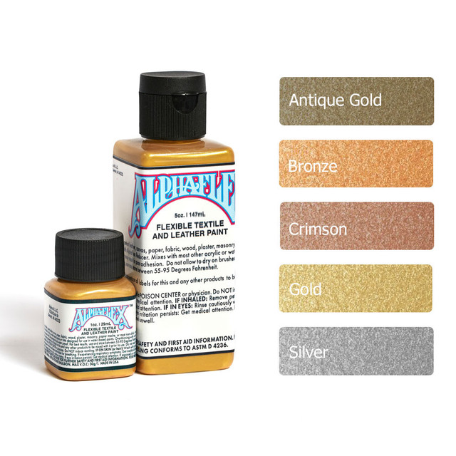 Alpha 6, AlphaFlex Metallic Leather Paint, Multiple Colors & Sizes