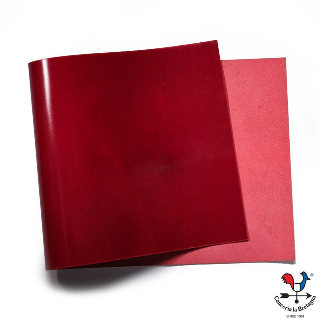 La Bretagna Leather, Gaucho Oil, Panel, Ruby Red