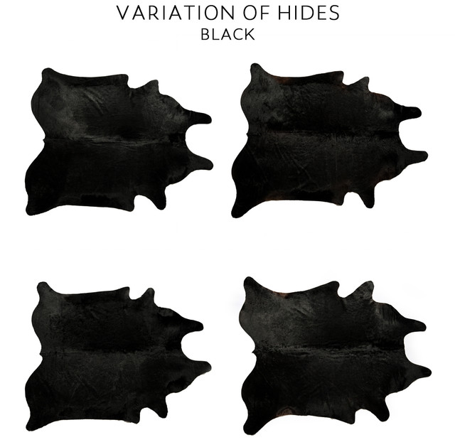 Hair On Hide Leather, Cowhide, Black