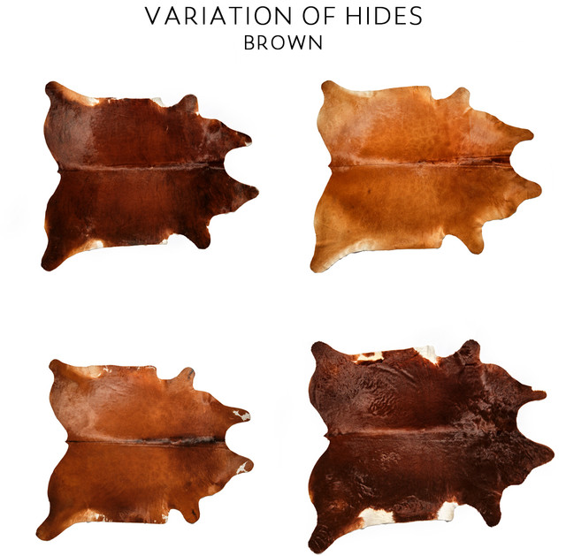 Hair On Hide Leather, Cowhide, Hereford Solid Brown