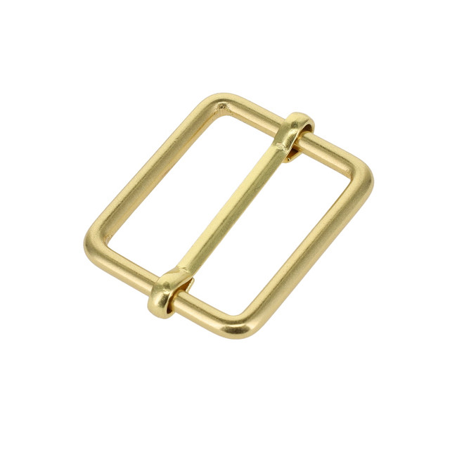 B9410 Natural Brass, Double Loop w/ Slider Bar, Solid Brass-LL, Multiple Sizes