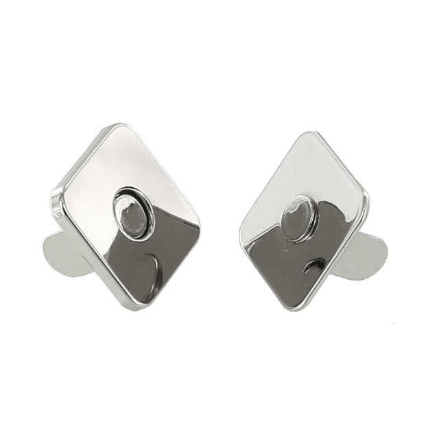 Square Thin Magnetic Snap, Nickel Plate