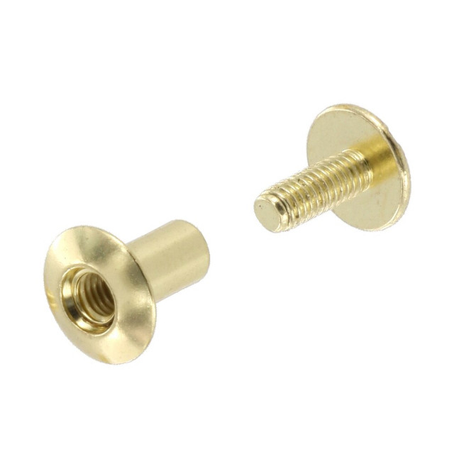 Chicago Screws, Open Hole, Natural Brass, Solid Brass-LL (50 per bag), Multiple Sizes