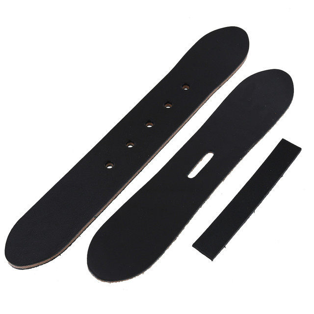 Wickett & Craig English Bridle Leather Belt Tab, Black, 1-1/4", Multiple Shapes