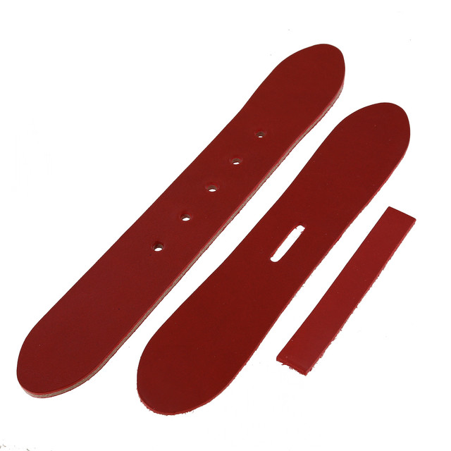 Wickett & Craig English Bridle Leather Belt Tab, Chili Pepper, 1-1/4", Multiple Shapes