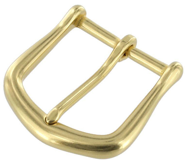 10174 Natural Brass, Heel Bar Buckle, Solid Brass-LL, Multiple Sizes