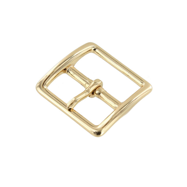 1097 Gold Plate, Center Bar Buckle, Solid Brass-LL, Multiple Sizes