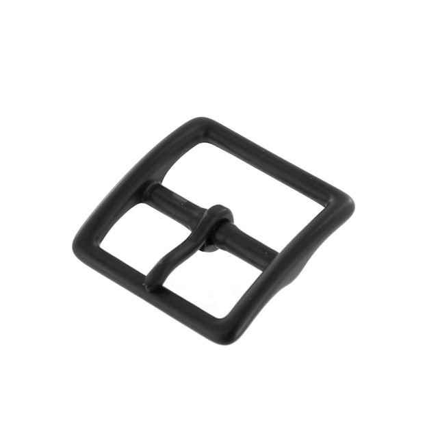 1097 PVD Black Matte, Center Bar Buckle, Solid Brass-LL, Multiple Sizes
