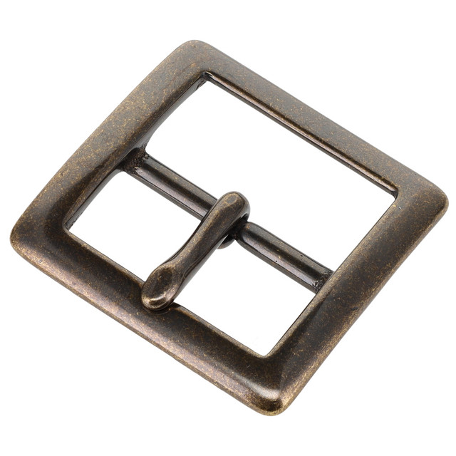 1316 Antique Brass, Center Bar Buckle, Solid Brass-LL