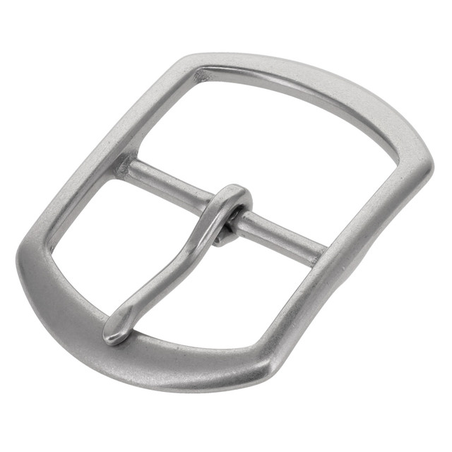 TV335 Nickel Matte, Center Bar Buckle, Solid Brass-LL, Multiple Sizes