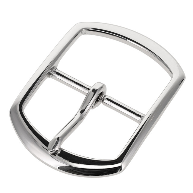 TV335 Nickel Plate, Center Bar Buckle, Solid Brass-LL, Multiple Sizes