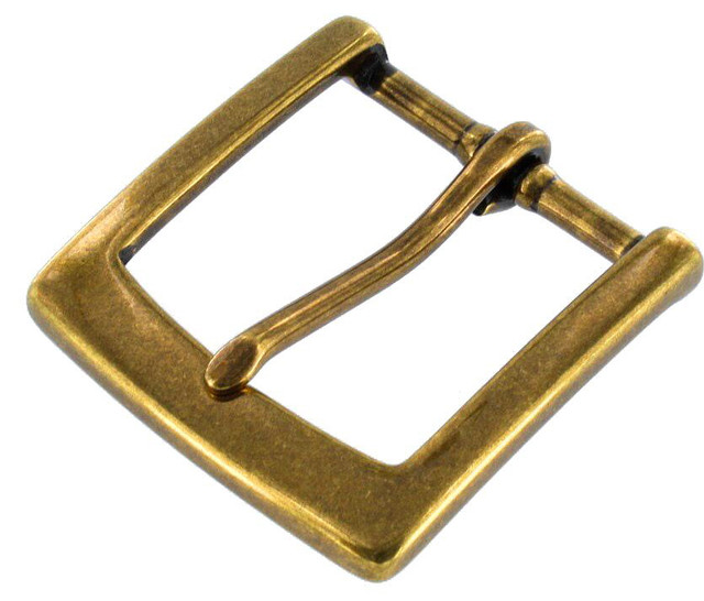 T3465 Antique Brass, Heel Bar Buckle, Solid Brass-LL, Multiple Sizes