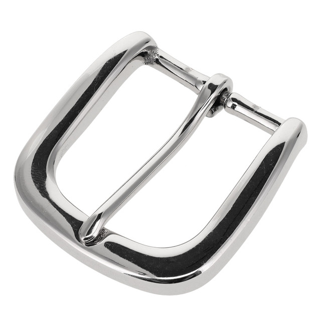 T3139 Nickel Plate, Heel Bar Buckle, Solid Brass-LL, Multiple Sizes