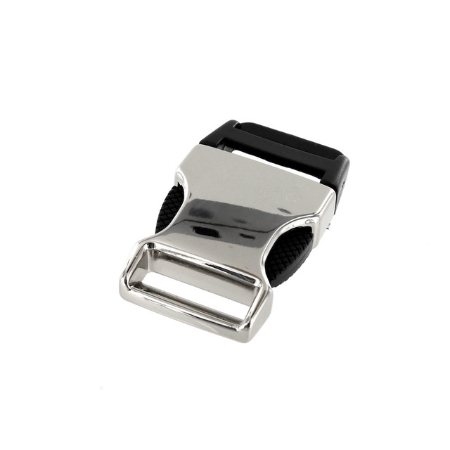 B8606 Nickel Plate, Side Release Buckle, Zinc/Plastic, Multiple Sizes