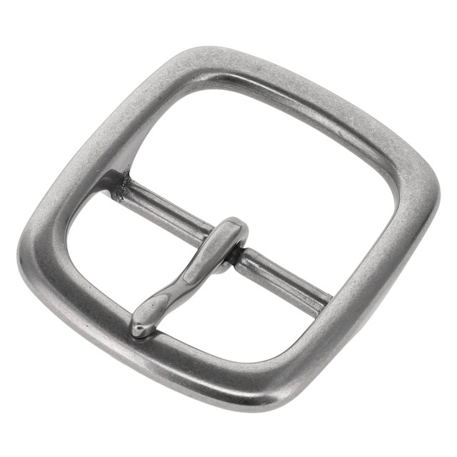 1382 Nickel Matte, Center Bar Buckle, Solid Brass-LL, Multiple Sizes
