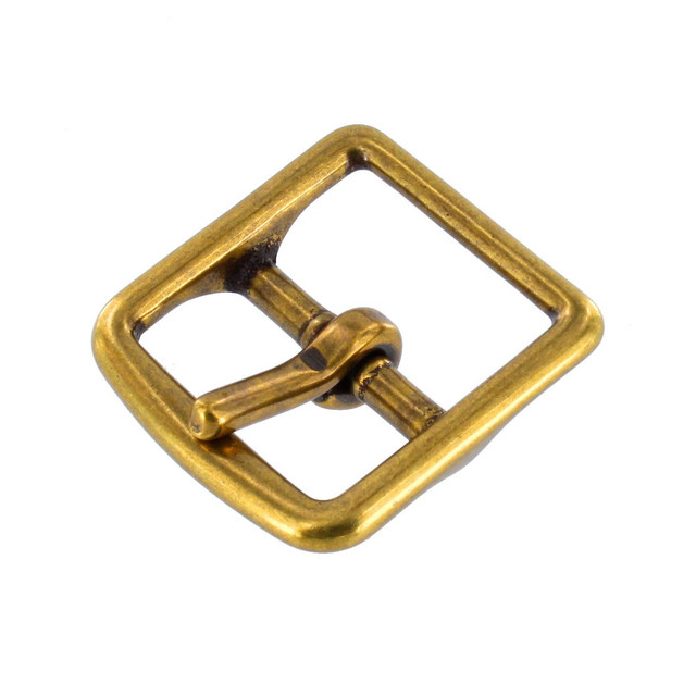 B3074 Antique Brass, Center Bar Buckle, Solid Brass-LL, Multiple Sizes
