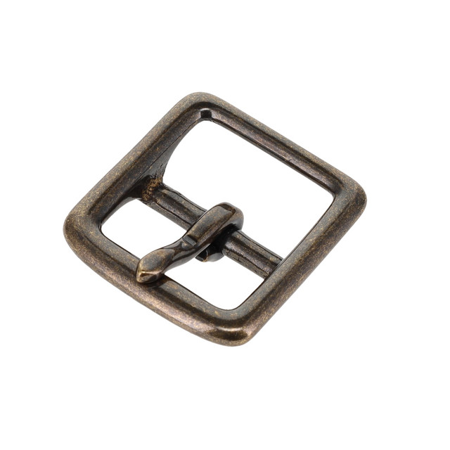 B3074 Antique Brass, Center Bar Buckle, Solid Brass-LL