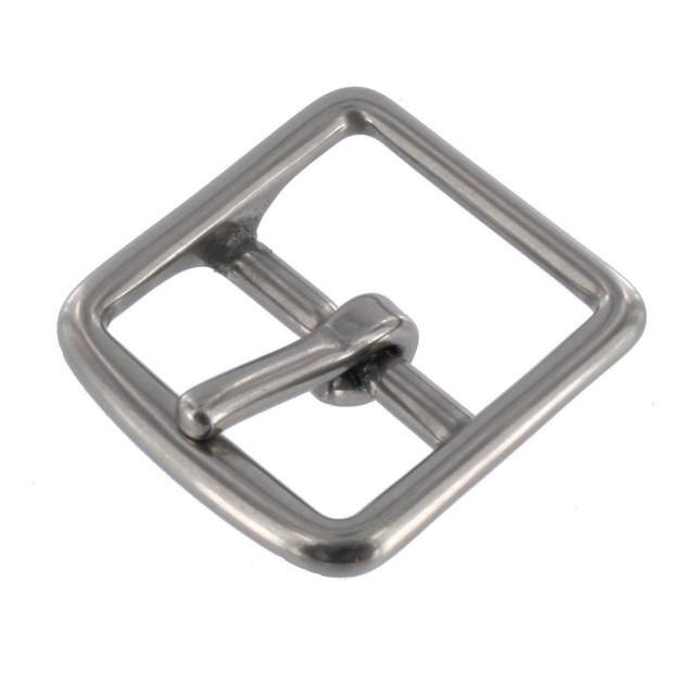 B3074 Nickel Matte, Center Bar Buckle, Solid Brass-LL, Multiple Sizes