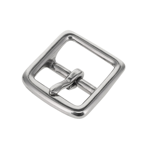 B3074 Nickel Matte, Center Bar Buckle, Solid Brass-LL