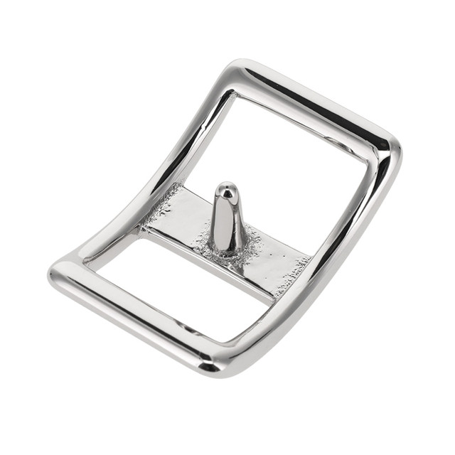 B7009 Nickel Plate, Conway Prong Buckle, Solid Brass-LL, Multiple Sizes