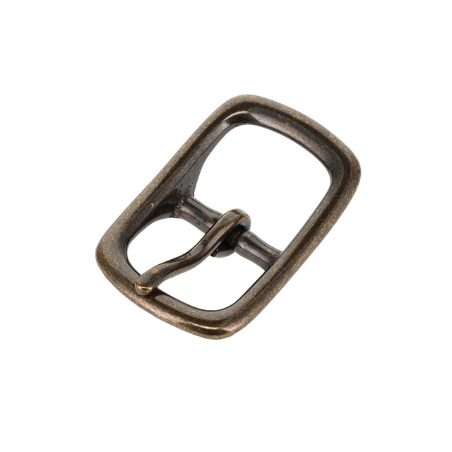 1210 Antique Brass, Center Bar Buckle, Solid Brass-LL