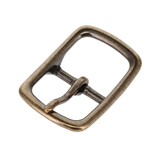1210 Antique Brass, Center Bar Buckle, Solid Brass-LL